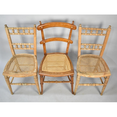 557 - Three Cane Seated Bedroom Chairs