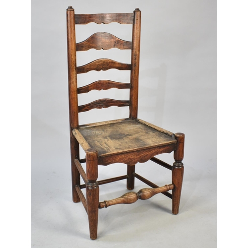 563 - An Early 19th Century Ladder Back Hall Side Chair