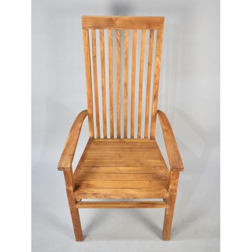 566 - A Modern Far Eastern Hardwood Armchair with High Back