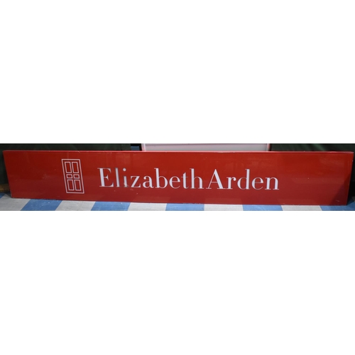 581 - A Late 20th Century Long Department Store Advertising Sign for Elizabeth Arden, 280cms by 43cms