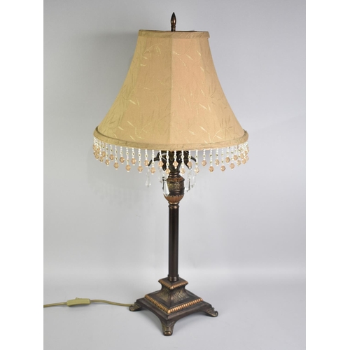 70 - A Modern Metal Table Lamp and Shade, 70cms High