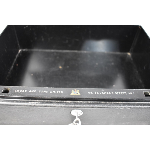 79 - A Mid 20th Century Metal Strong Box by Chubb and Sons Ltd, with Key