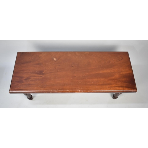 86 - A Late Victorian/Edwardian Mahogany Rectangular Stand, 100x41cms and 36cms High, Turned Tapering Sup... 