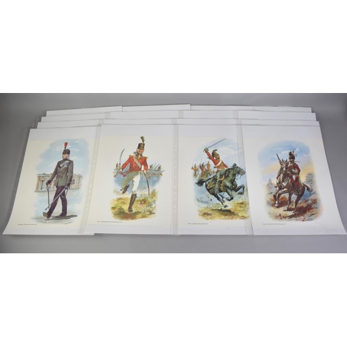 96 - A Collection of 20 Unframed Military Regimental Prints Depicting Soldiers Through The ages After Cha... 