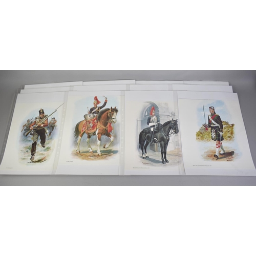 96 - A Collection of 20 Unframed Military Regimental Prints Depicting Soldiers Through The ages After Cha... 