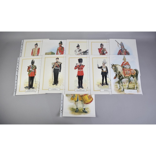 97 - A Collection of 17 Unframed Military Prints Depicting Regimental Band Members, Each 21x30cms, After ... 