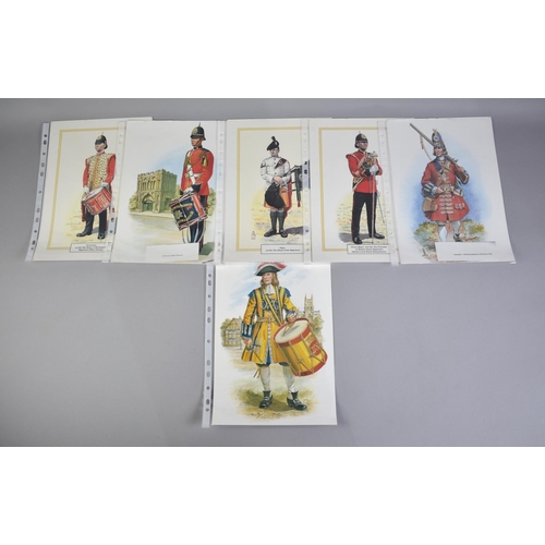 97 - A Collection of 17 Unframed Military Prints Depicting Regimental Band Members, Each 21x30cms, After ... 