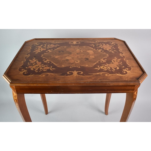 104 - An Italian Inlaid Games Table with Reversible Chess Board Top, 53cms Wide