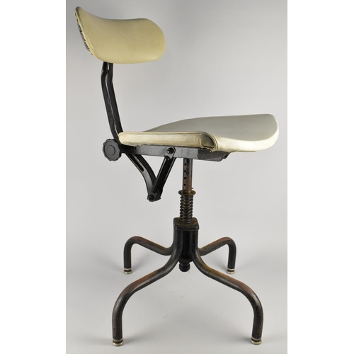 113 - A Vintage Metal Framed Industrial Swivel Work Chair, the Du-al, by Dare Inglis