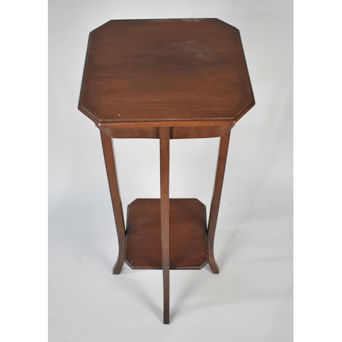 133 - An Edwardian Mahogany Jardiniere Stand with Square Stretcher Shelf, 100cms High