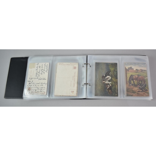 135 - A Ringbinder Containing Nine WWI silk Postcards, Nestle's Swiss Milk Advertising Postcards, Spillers... 