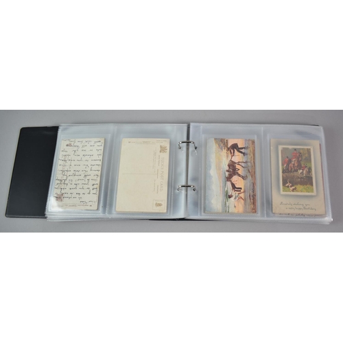 135 - A Ringbinder Containing Nine WWI silk Postcards, Nestle's Swiss Milk Advertising Postcards, Spillers... 