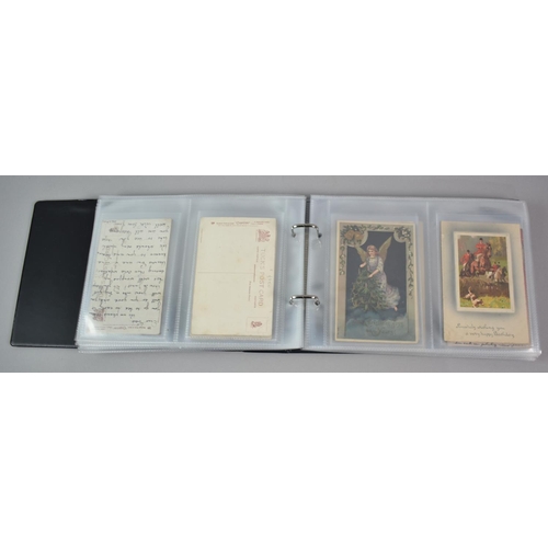 135 - A Ringbinder Containing Nine WWI silk Postcards, Nestle's Swiss Milk Advertising Postcards, Spillers... 