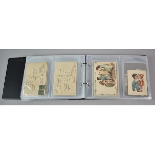 135 - A Ringbinder Containing Nine WWI silk Postcards, Nestle's Swiss Milk Advertising Postcards, Spillers... 