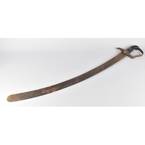 156 - A Late 19th/Early 20th Century Indian Curved Blade Sword with Rounded Tip