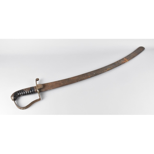 156 - A Late 19th/Early 20th Century Indian Curved Blade Sword with Rounded Tip