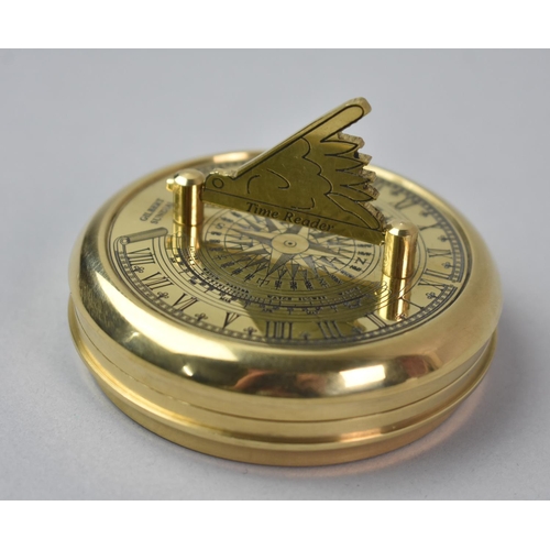 43 - A Reproduction Brass Combination Compass and Sundial, 