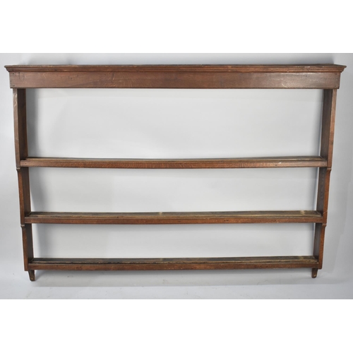 591 - A 19th Century Three Shelf Dresser Plate Rack, 162cms Long