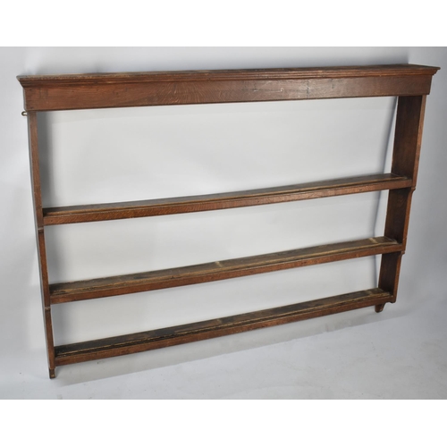 591 - A 19th Century Three Shelf Dresser Plate Rack, 162cms Long