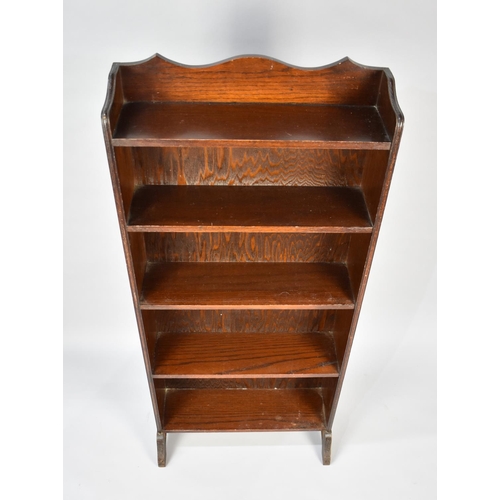 83 - A Mid 20th Century Oak Four Shelf Open Galleried Bookcase, 56cms Wide and 124cms High