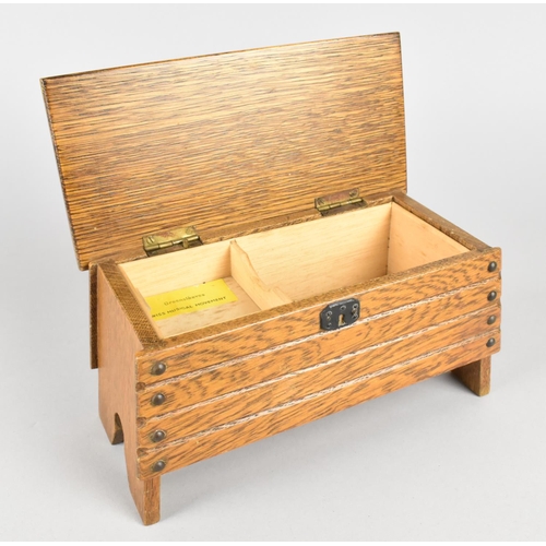 1 - A Continental Novelty Musical Box in the Form of a Plank Top Coffer Chest with Hinged Lid. Playing 