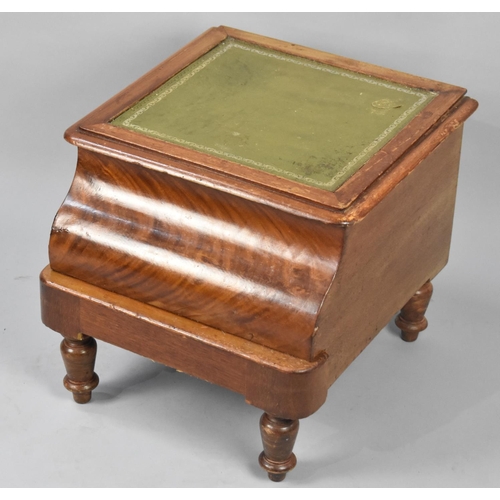 101 - A 19th Century Lift Top Walnut Box Commode with Inset Tooled Leather Panel to Lid