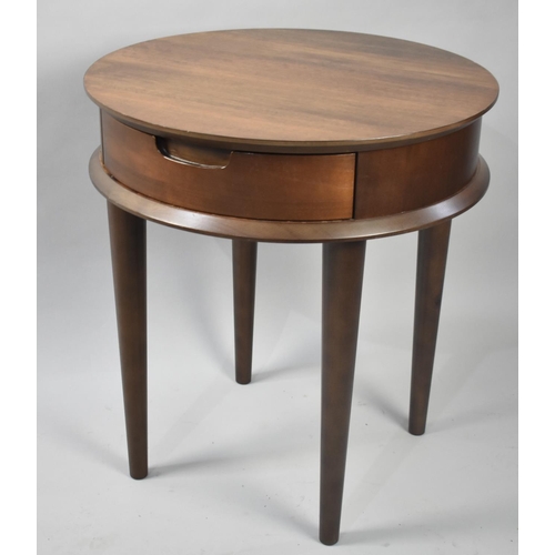 106 - A Modern John Lewis Circular Drum Table on Tapering Turned Supports, 50cms Diameter