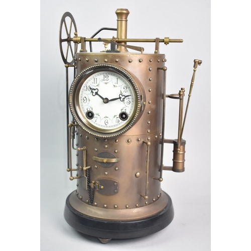 117 - A Reproduction French Style Industrial Mantel Clock with Eight Day Movement, 42cms High