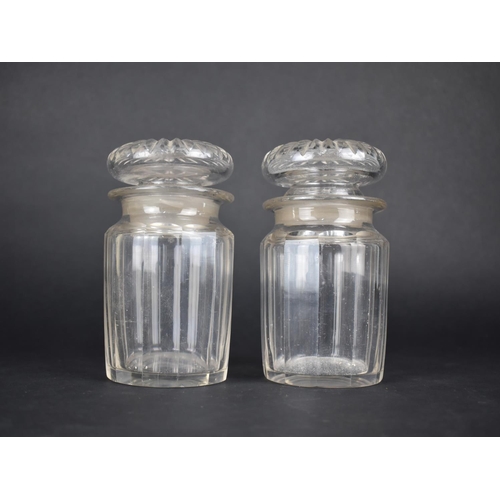 123 - A Pair of Chemist's Glass Storage Jars, 15cms High