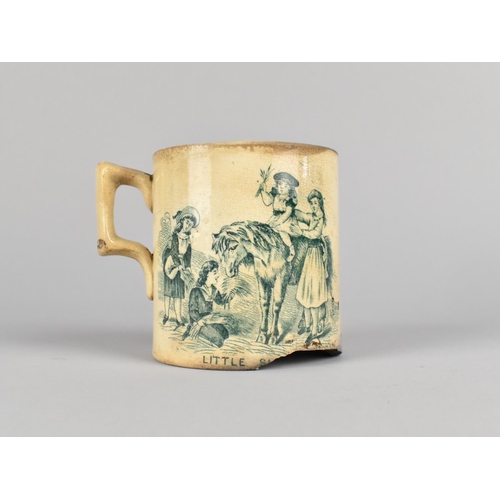 13 - A 19th Century Transfer Printed Childrens Mug, Loss to Bottom Rim and Somewhat Stained