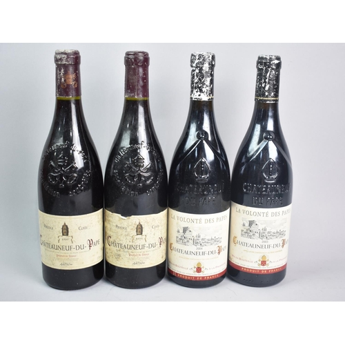 130 - Four Bottles Chateauneuf Du Pape, 1999 and 2004