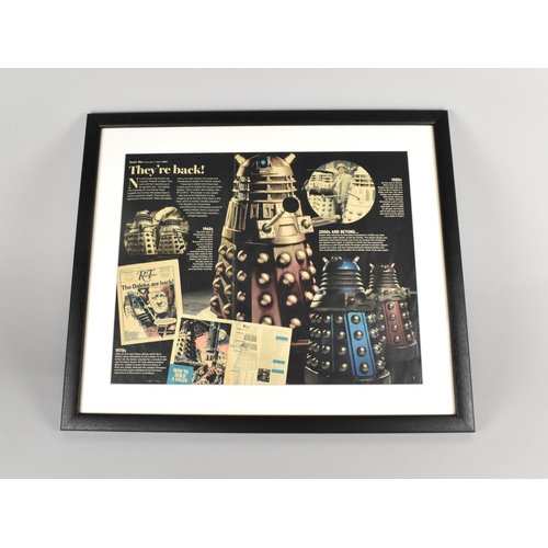 138 - A Framed Advertisement for The Return of the Daleks, 36x29cms Overall