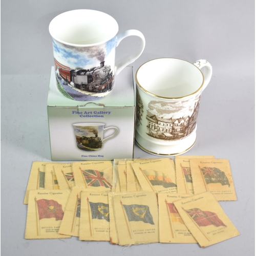 140 - A Coalport Limited Edition Tankard for 1975, a Railway Tankard and a Collection of 21 Kensitas Cigar... 