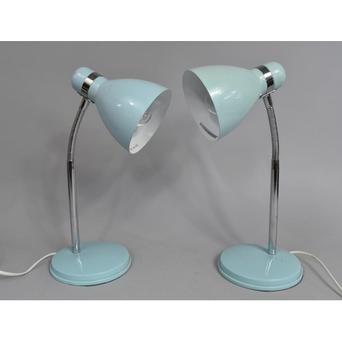 141 - A Pair of Modern Adjustable Desk Top Reading Lamps, Each 34cms High