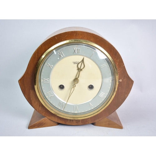 144 - A Mid 20th Century Smiths Enfield Mantel Clock, 19cms Diameter