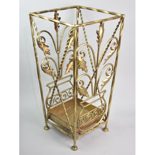 148 - A Gilt Sprayed Wrought Iron Stick Stand. 50cms High