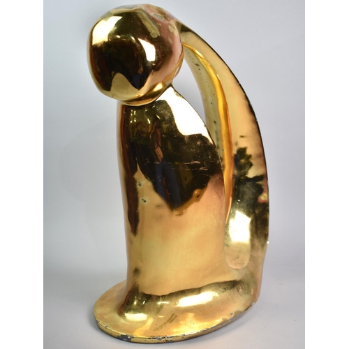 150 - A Modern Art Sculpture of Figure with Head in Hands, 49cms High