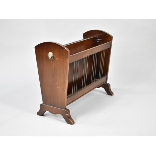 159 - A Mid 20th Century Two Division Magazine Rack, 48.5cms Wide