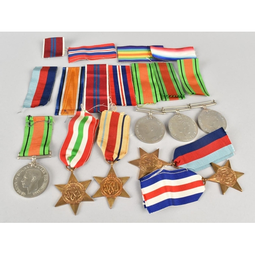 163 - A Collection of Eight WWII Medals to include Italy Star, France and Germany Star, Defence Medal, 39-... 