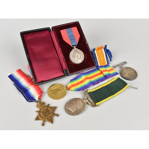 166 - A Collection of Three WWI Medals Awarded to HJ Harris, South London Regiment together with Territori... 