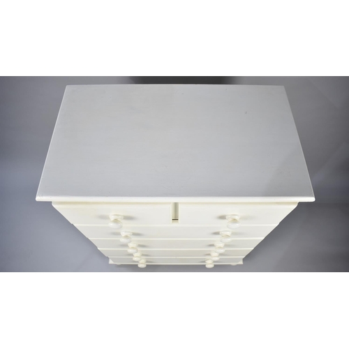 189 - A Cream Painted Bedroom Chest of Two Short and Three Long Drawers, 77cms Wide