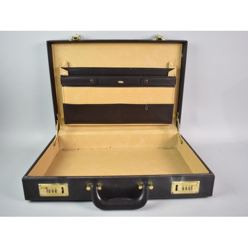 204 - A Modern Leather Effect Combination Lock Briefcase with Fitted Interior