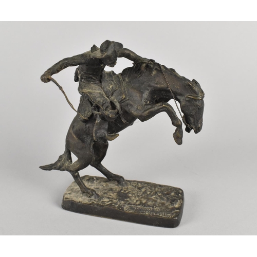 21 - A Franklin Mint Frederick Remington Art Museum Figure, The Broncho Buster, 16cms High