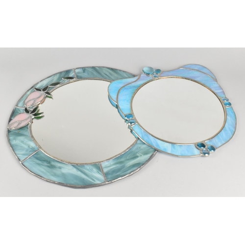 213 - Two Circular Wall Mirrors by Mirage Glass, larged 38cms Diameter