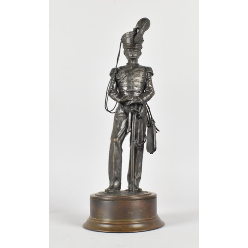 25 - A Bronzed Regimental Statue of a Royal Corps of Transport Officer in Full Uniform by Peter Hicks, 26... 