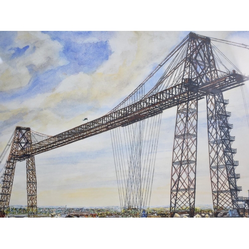 302 - A Framed Mixed Media, Newport Transporter Bridge by Conrad, 39x29cm