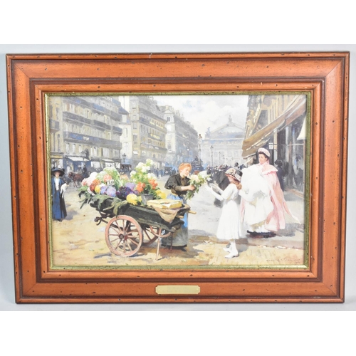 307 - A Framed Print, The Flower Seller, Subject 39x26cm