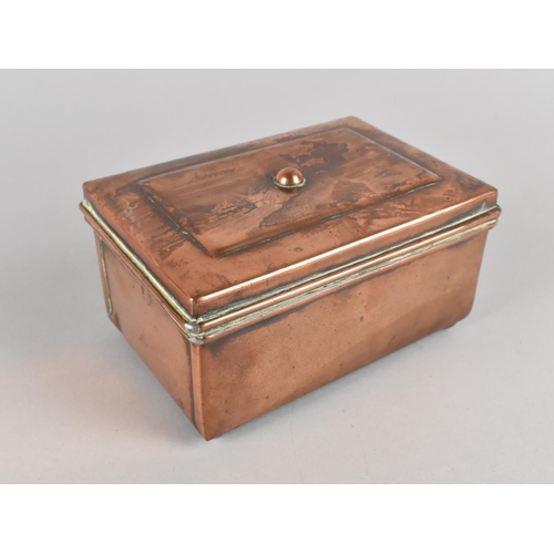 31 - A 19th Century Sheffield Plated Box of Sarcophagus Form, All Silver Polished Away, 14cms Wide