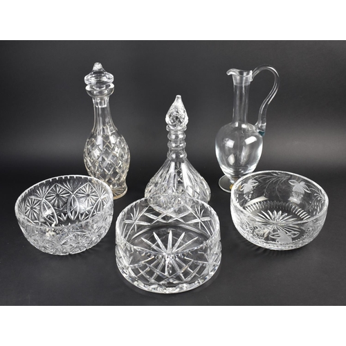 314 - A Collection of Glass to Comprise Cut Glass Bowls, Decanters etc