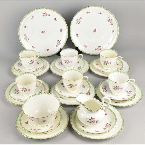 331 - A Chelson Floral Burst Decorated Tea Set to Comprise Six Cups, Eight Saucers, Eight Side Plates and ... 